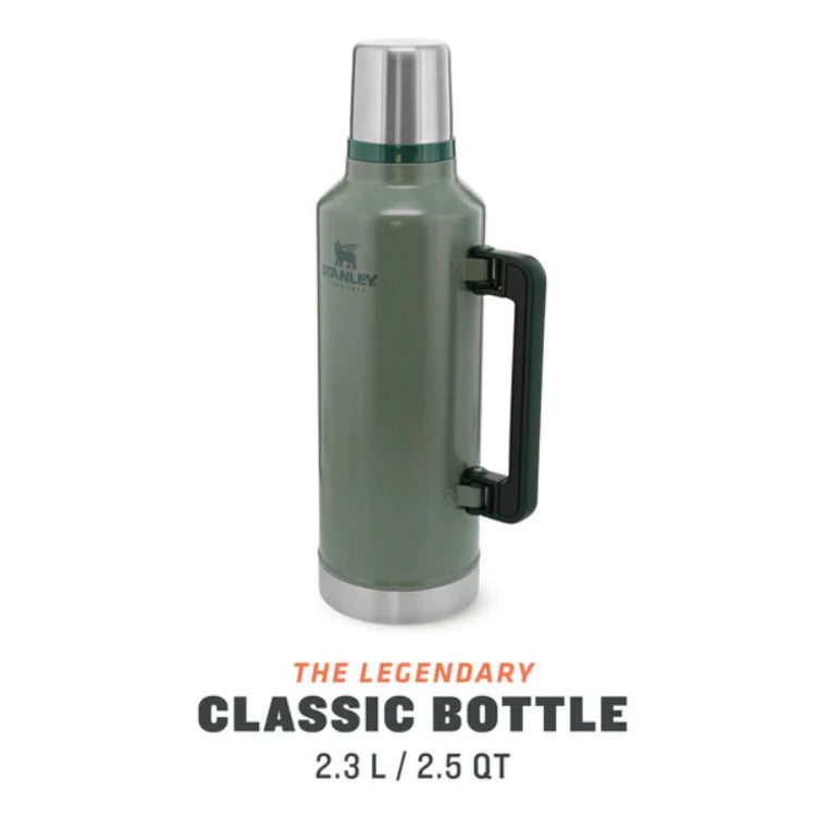stanley flask classic vacuum bottle 2.3 litre hammertone green