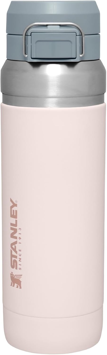 stanley the quick flip water bottle 1.06 litre rose quartz