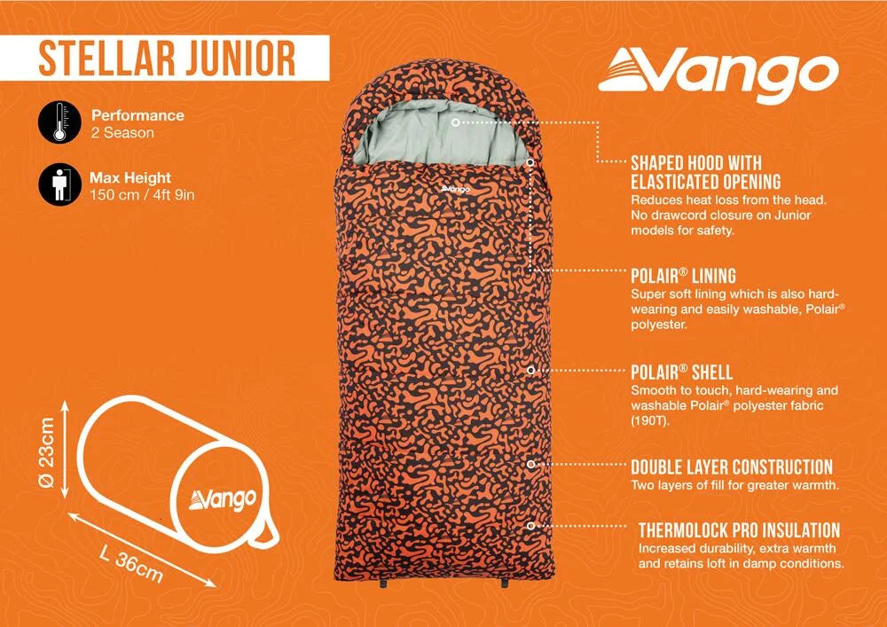 Vango Stellar Junior Sleeping Bag Atlantic Blue