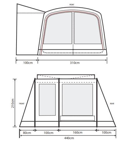 Outdoor Revolution Cayman T3 DT Poled Low Driveaway Campervan Awning