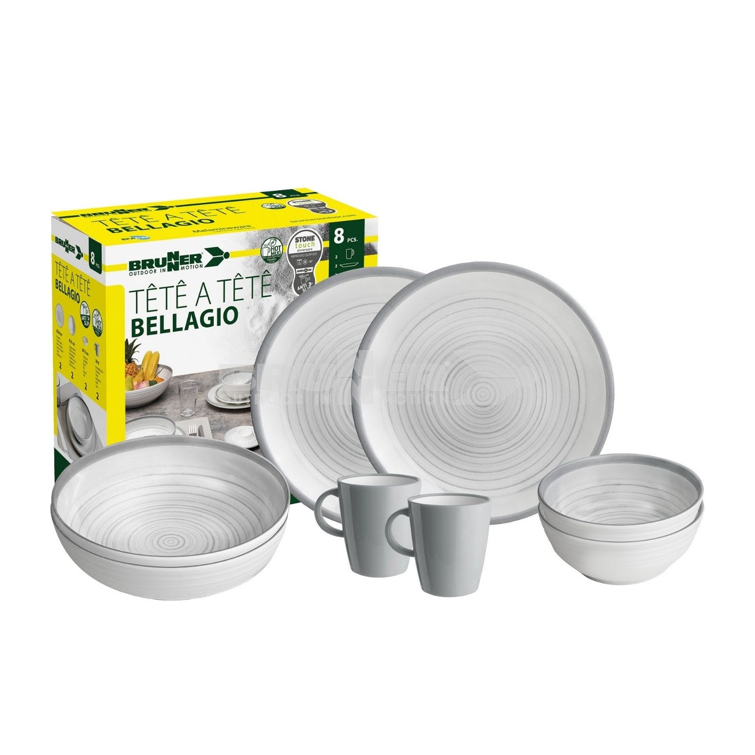 Brunner Bellagio Tete a Tete 8 Piece Melamine Set