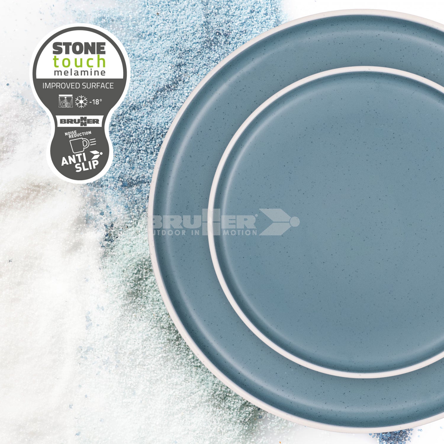 Brunner Dolomit Blue Tete a Tete Melamine Set 8 Piece