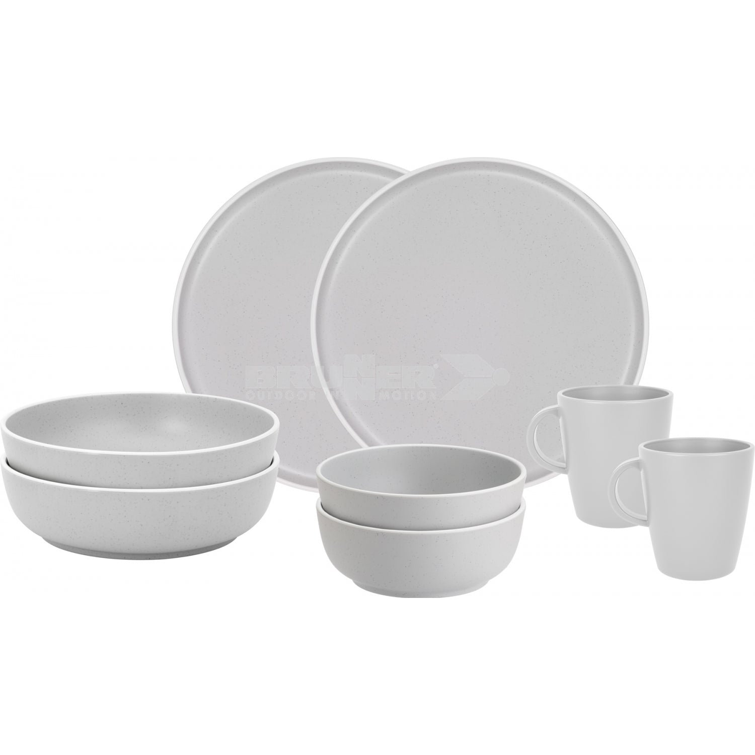 BRUNNER TETE A TETE DOLOMIT WHITE 8 PIECE MELAMINE DINNER SET