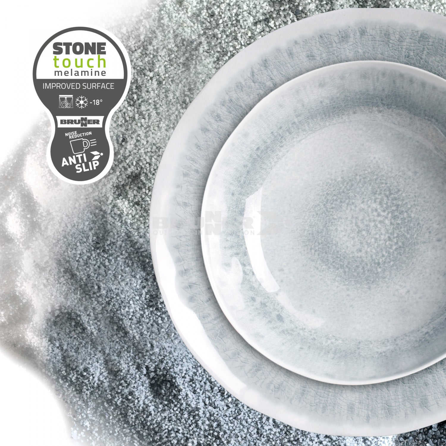 Brunner Pearl Midday 12 Piece Melamine Dinner Set