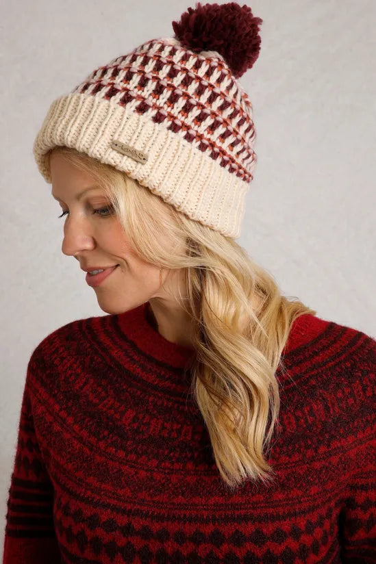 Weird Fish Zuki Bobble Hat Light Cream