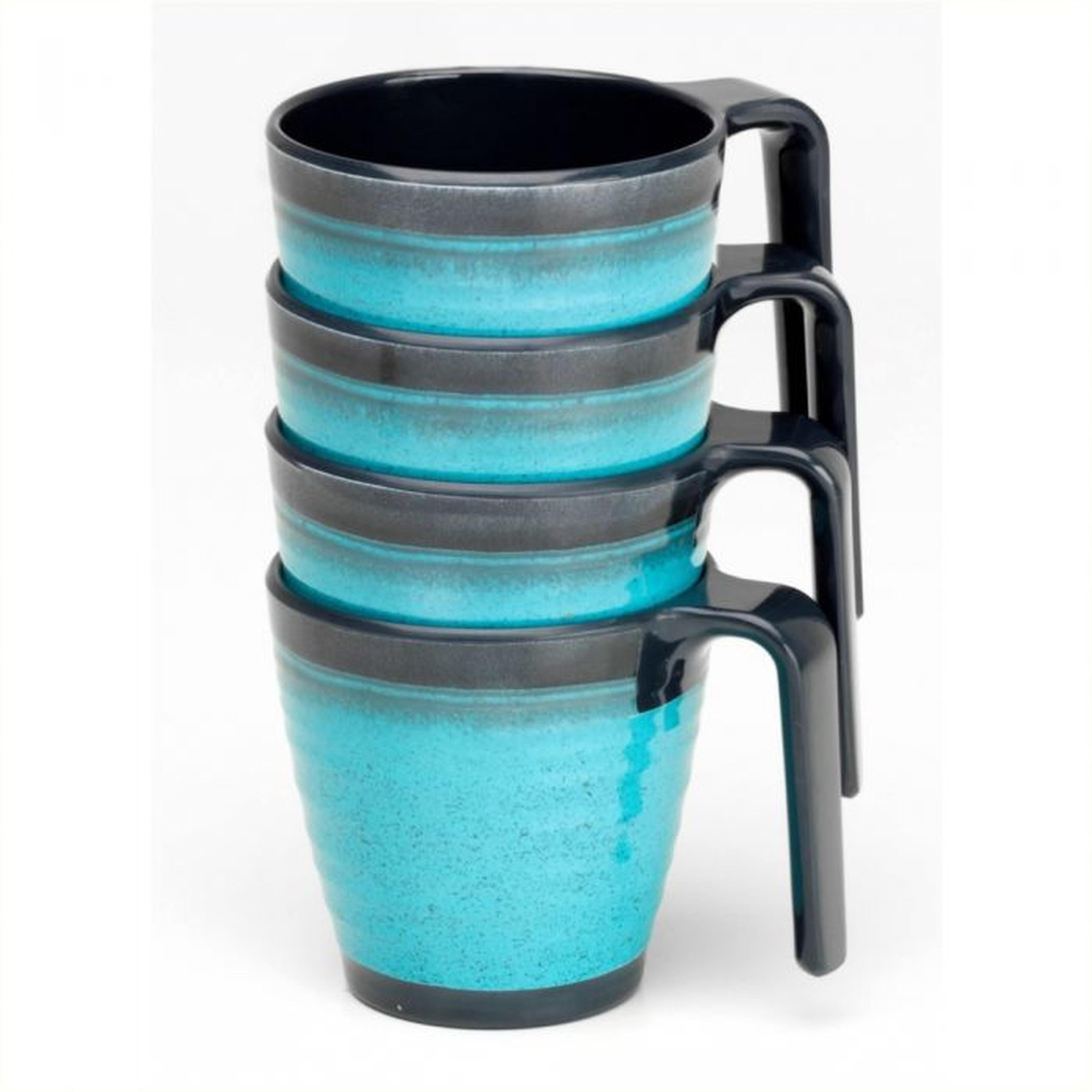 Flamefield granite aqua melamine mugs set of 4