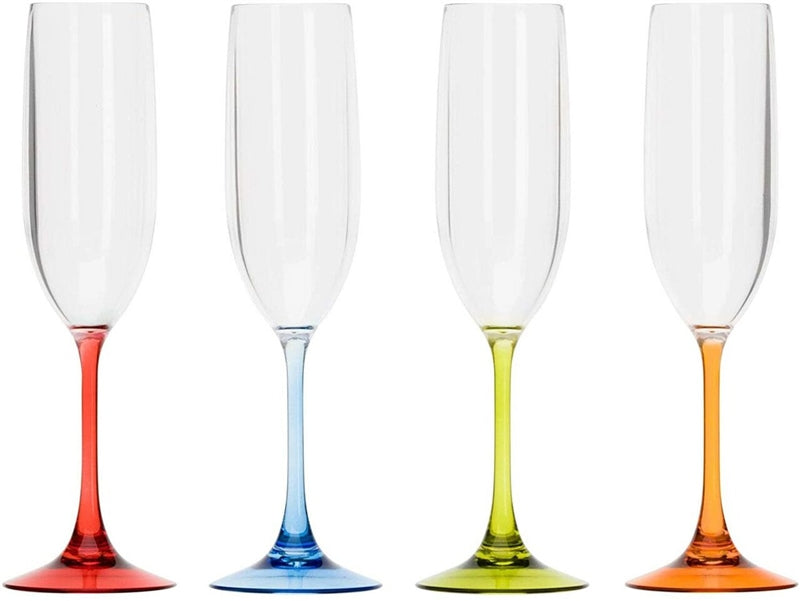flamefield acrylic prosecco flute party colours