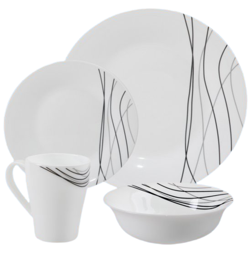 PLS Horizon Opalware 16pc Dinner Set Streak