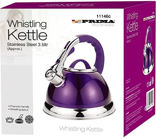 Prima 3.5 Litre Stainless Steel Whistling Kettle Purple
