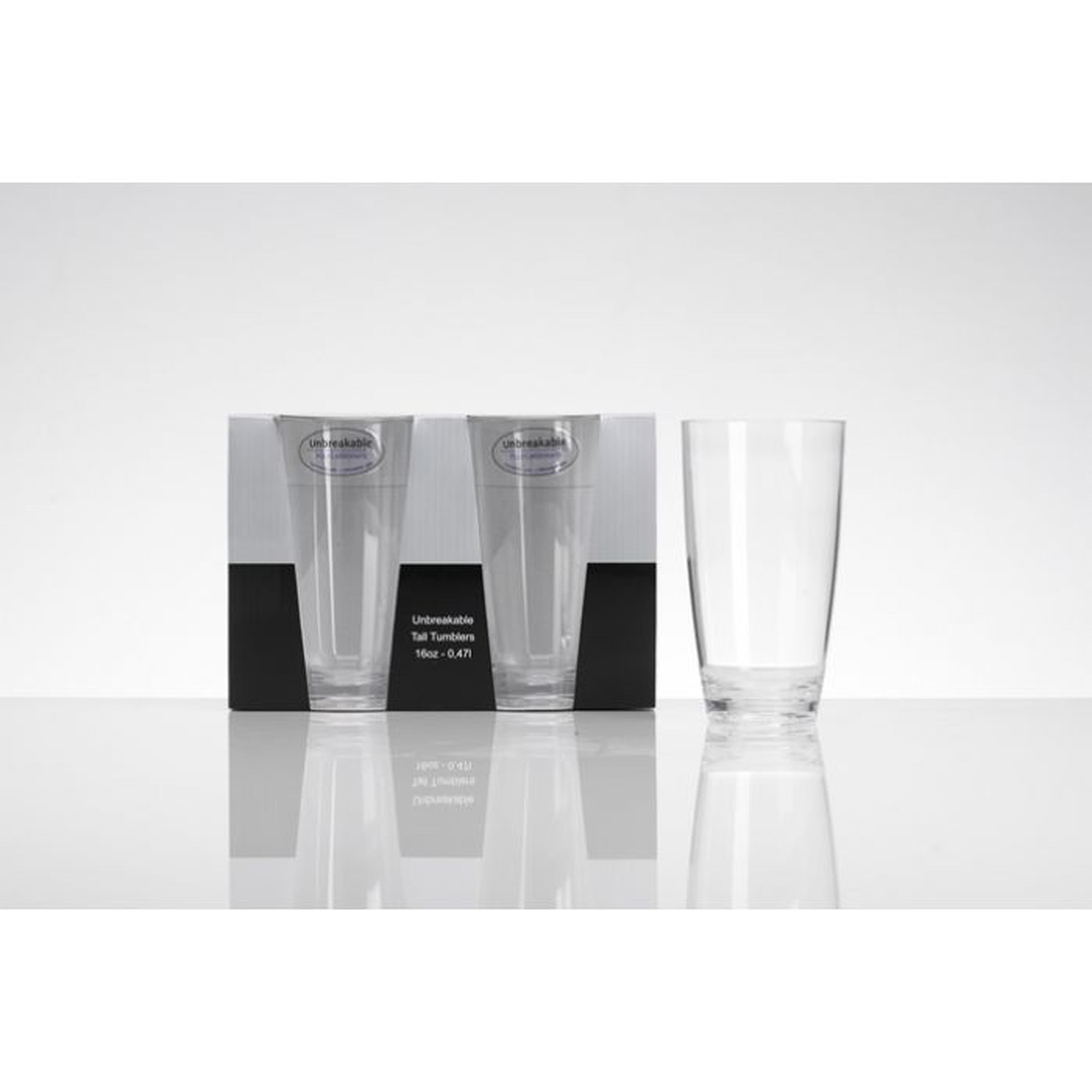 Flamefield unbreakable polycarbonate tall tumblers set of 2