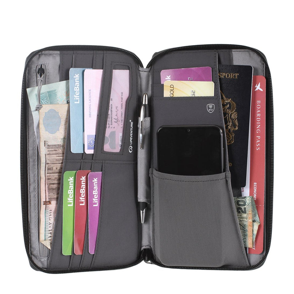Lifeventure RFID Travel Wallet Grey