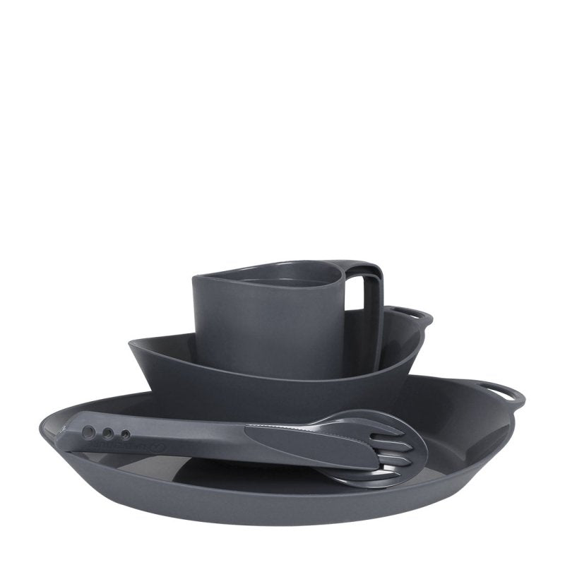 lifeventure ellipse camping tableware set  grahite