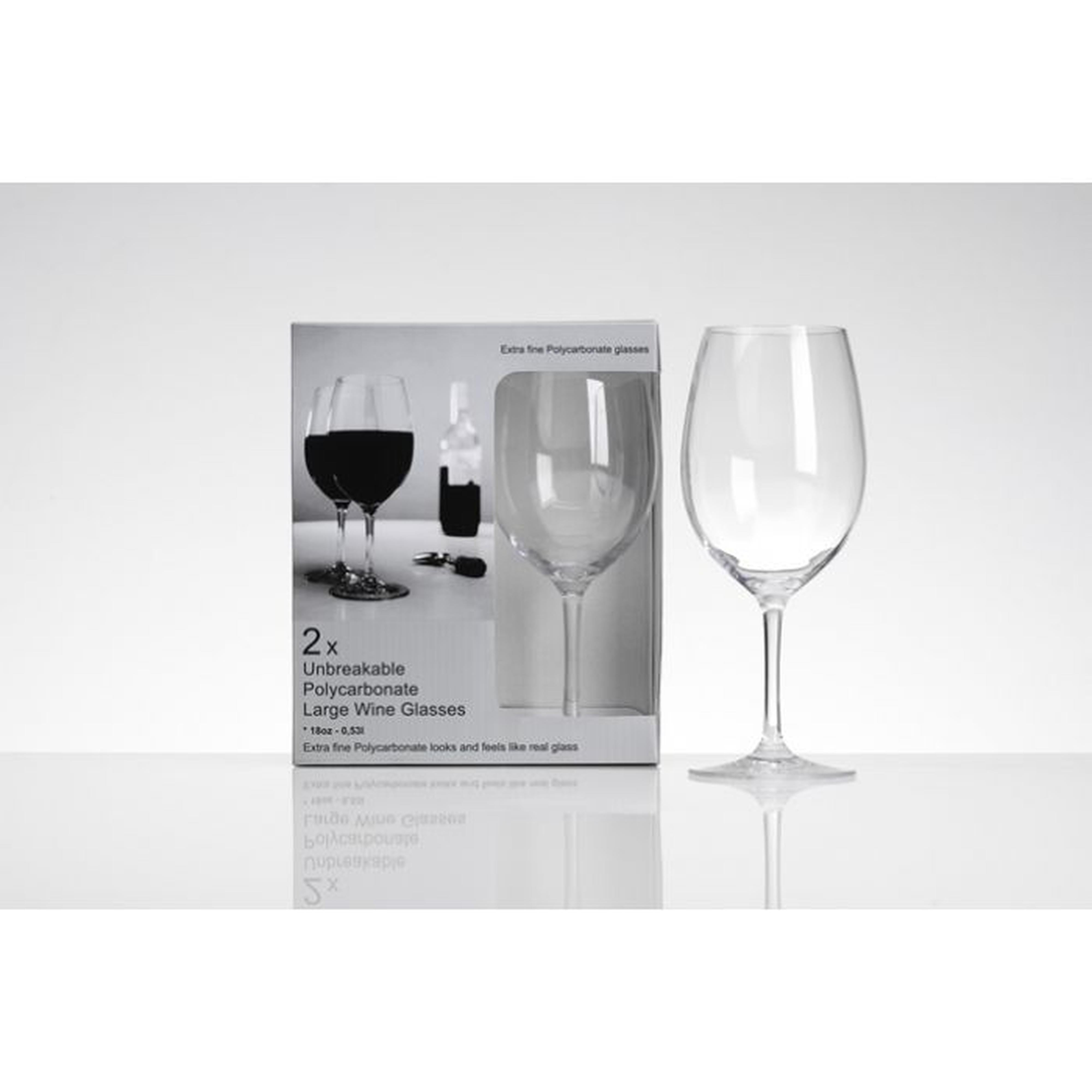 flamefield polycarbonate large wine glasses set of 2