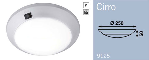 Cirro LED Ceiling Light with switch silver sand