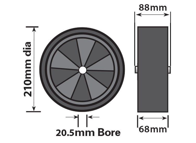 Maypole Spare Plastic Jockey Wheel