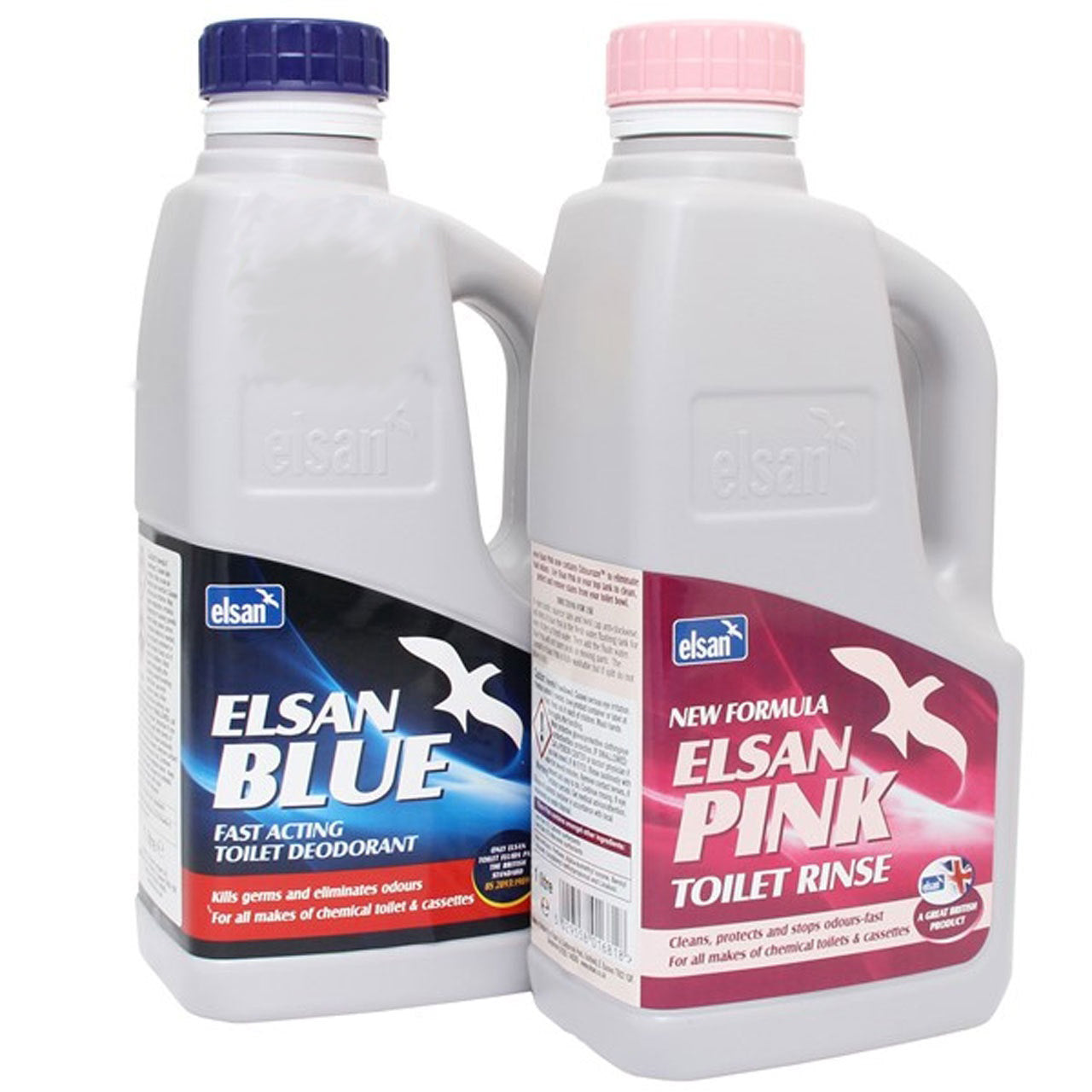 elsan toilet chemical twin pack 1 litre elsan blue and elsan pink