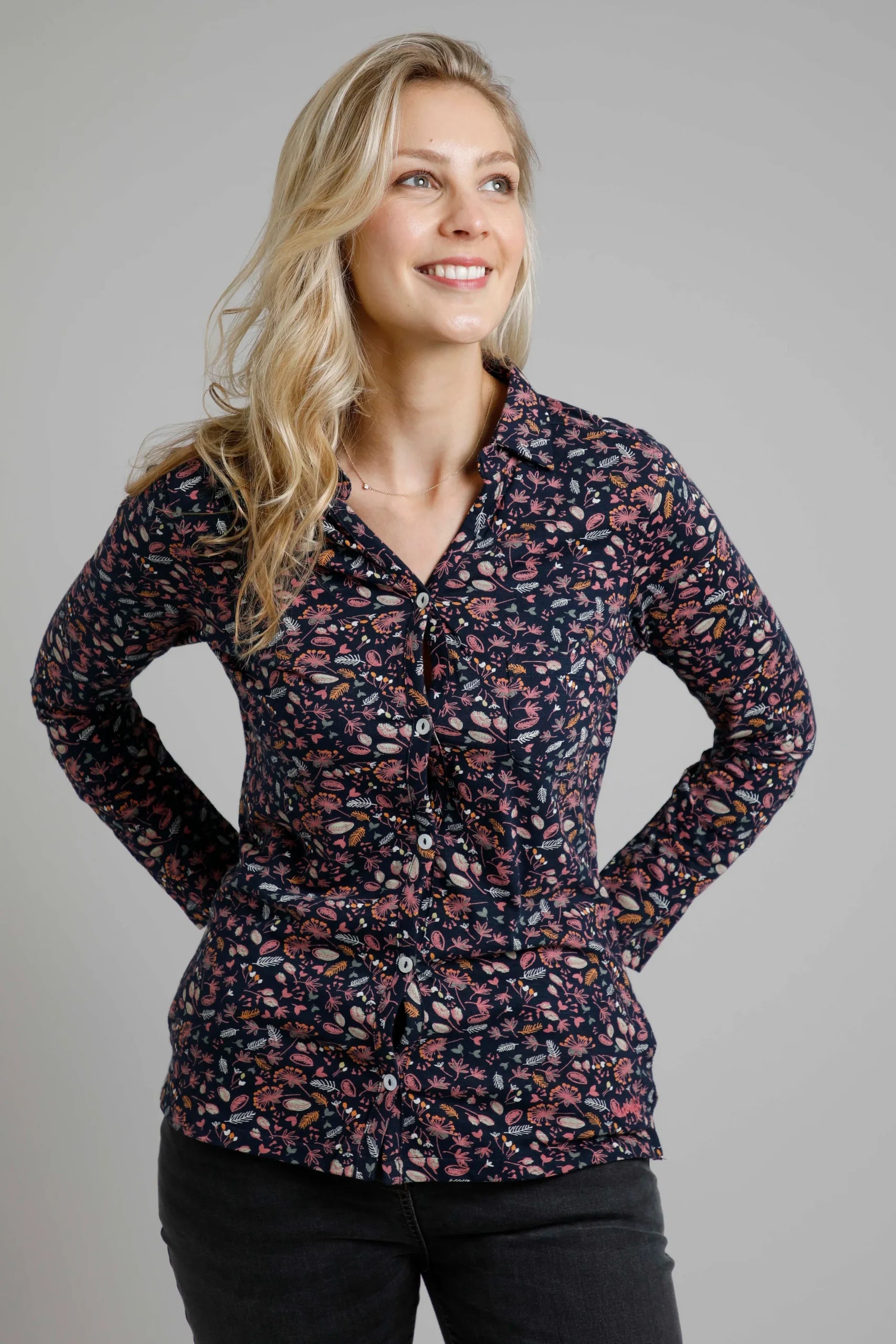 Weird Fish Ginny Organic Cotton Printed Jersey Shirt