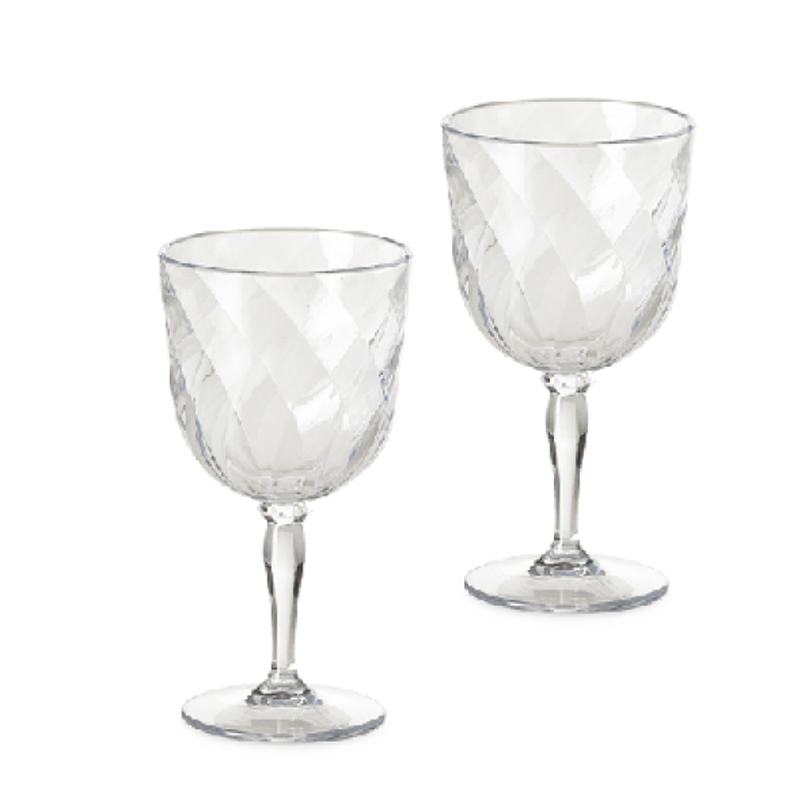Omada Crystal Acrylic Wine Glasses x 2