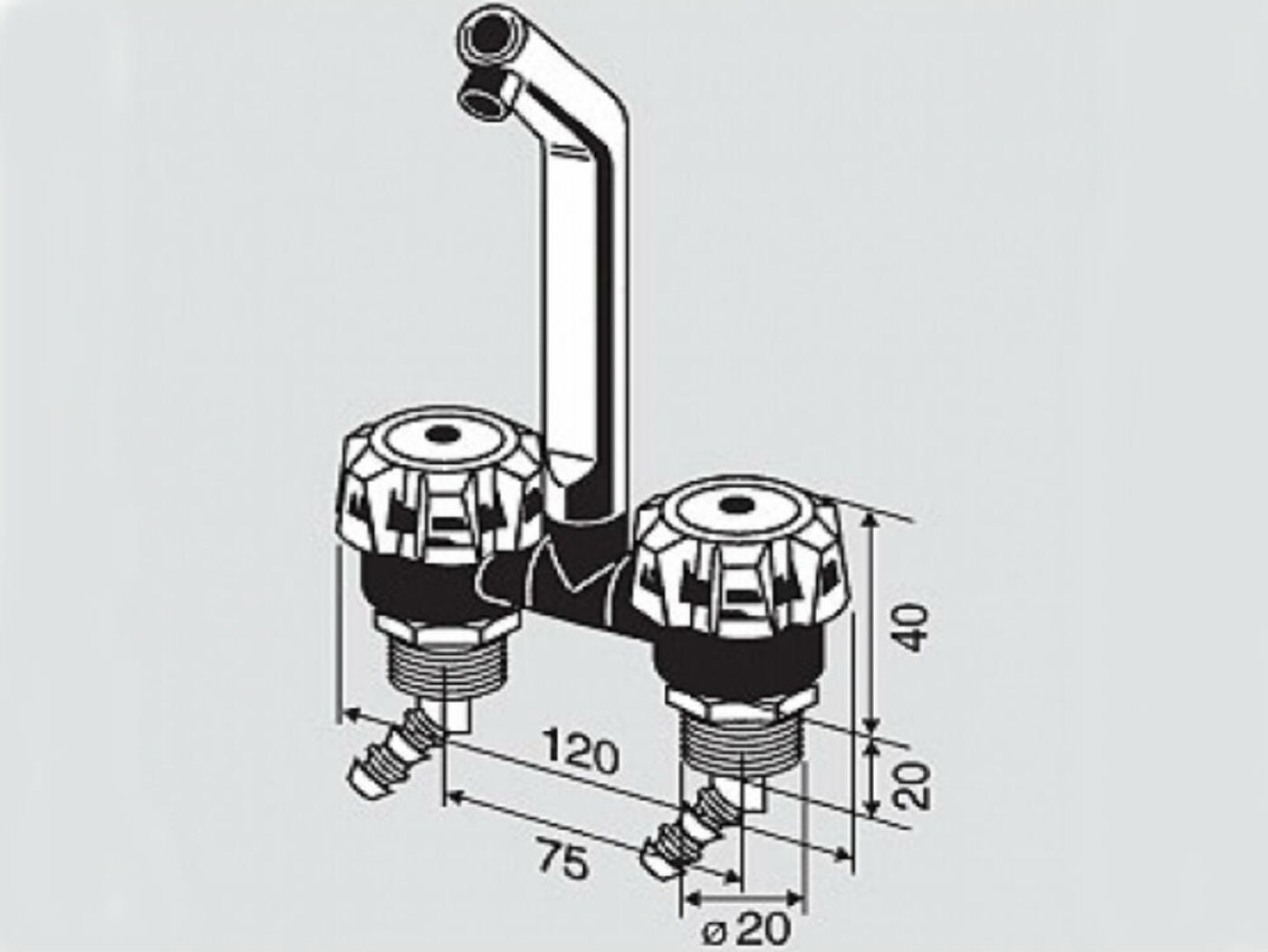 Reich Deluxe Double Mixer Tap Mat Nickle
