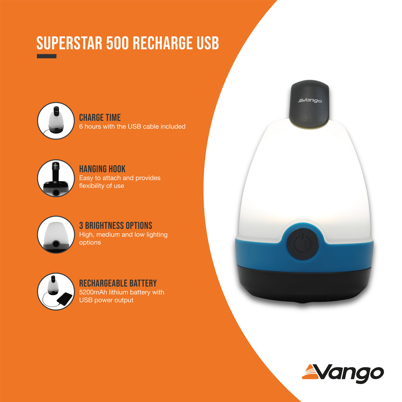 Vango Superstar 500 USB Rechargeable Lantern