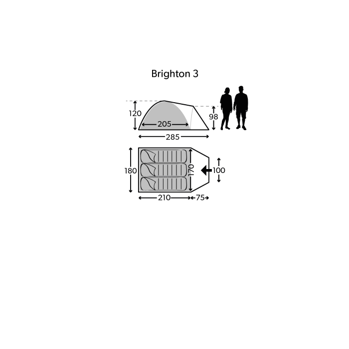 Kampa Brighton 3 Poled Tent