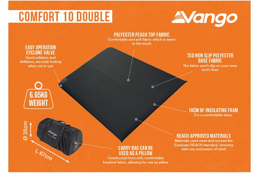 Vango Comfort 10cm Double Self Inflating Mattress