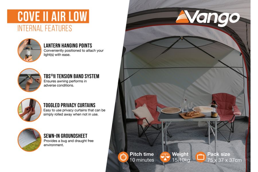 Vango Cove II Air Low Campervan Driveaway Awning 2023