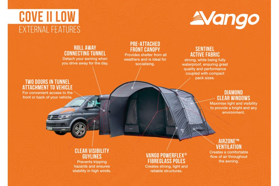 Vango Cove II Low Poled Campervan Driveaway Awning 2024