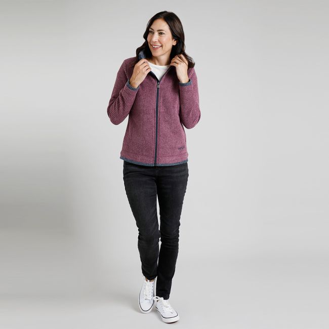 Weird Fish Ariana Eco Full Zip Grid Fleece Dark Violet