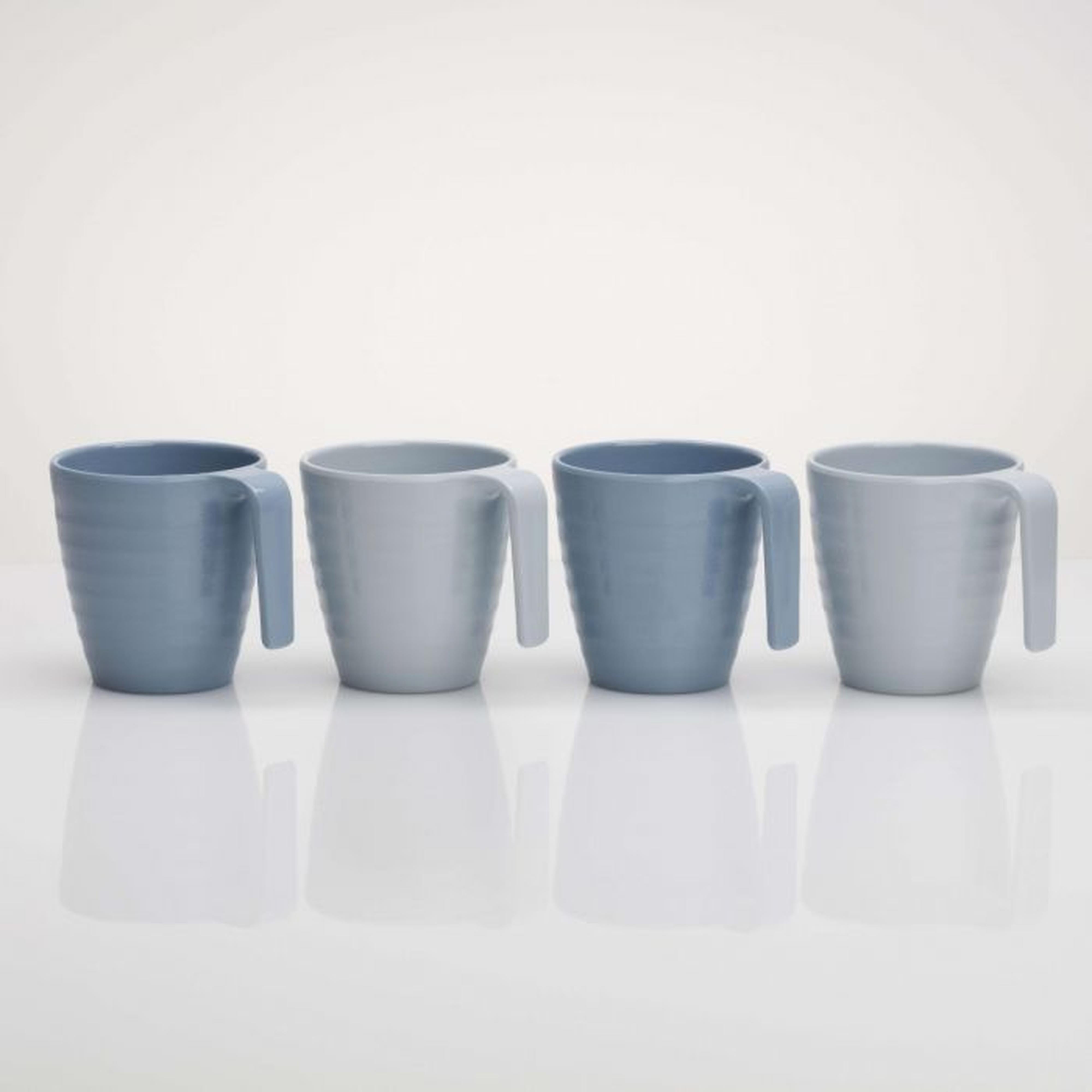 flamefield shades of blue mug set of 4