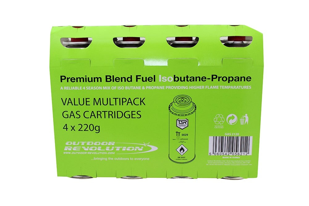 Outdoor Revolution Iso Butane Gas Canister x 4