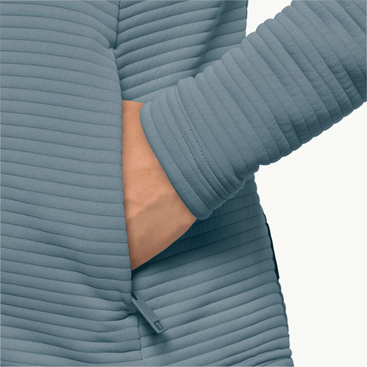 Jack Wolfskin Ladies Modesto Fleece Jacket Teal Grey