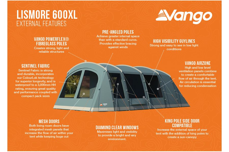 Vango Lismore 600XL Poled Tent Package 2023