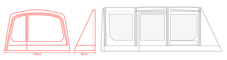 Outdoor Revolution Movelite Zip on Porch Door T3E/T4E