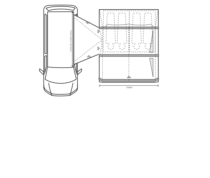 Outdoor Revolution Movelite T3E LOW AIR Campervan Awning
