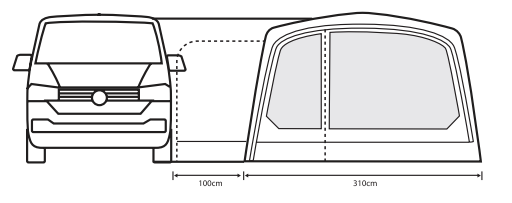 Outdoor Revolution Movelite T3E LOW AIR Campervan Awning
