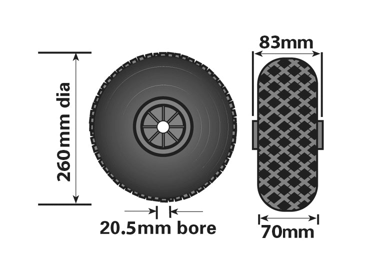 Maypole Pneumatic Plastic Wheel & Tyre MP229