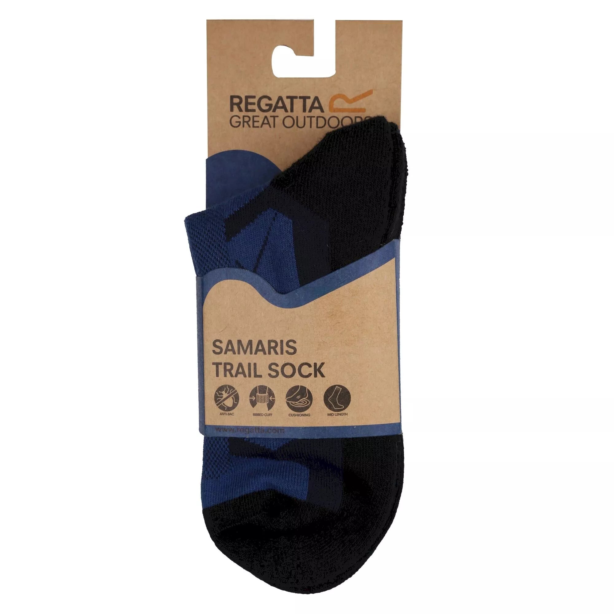 Regatta Men's 2 Pair Outdoor Active Socks | Navy Dark Steel