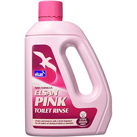 elsan pink toilet rinse 2 litre for caravan and motorhome chemical toilets and toilet systems