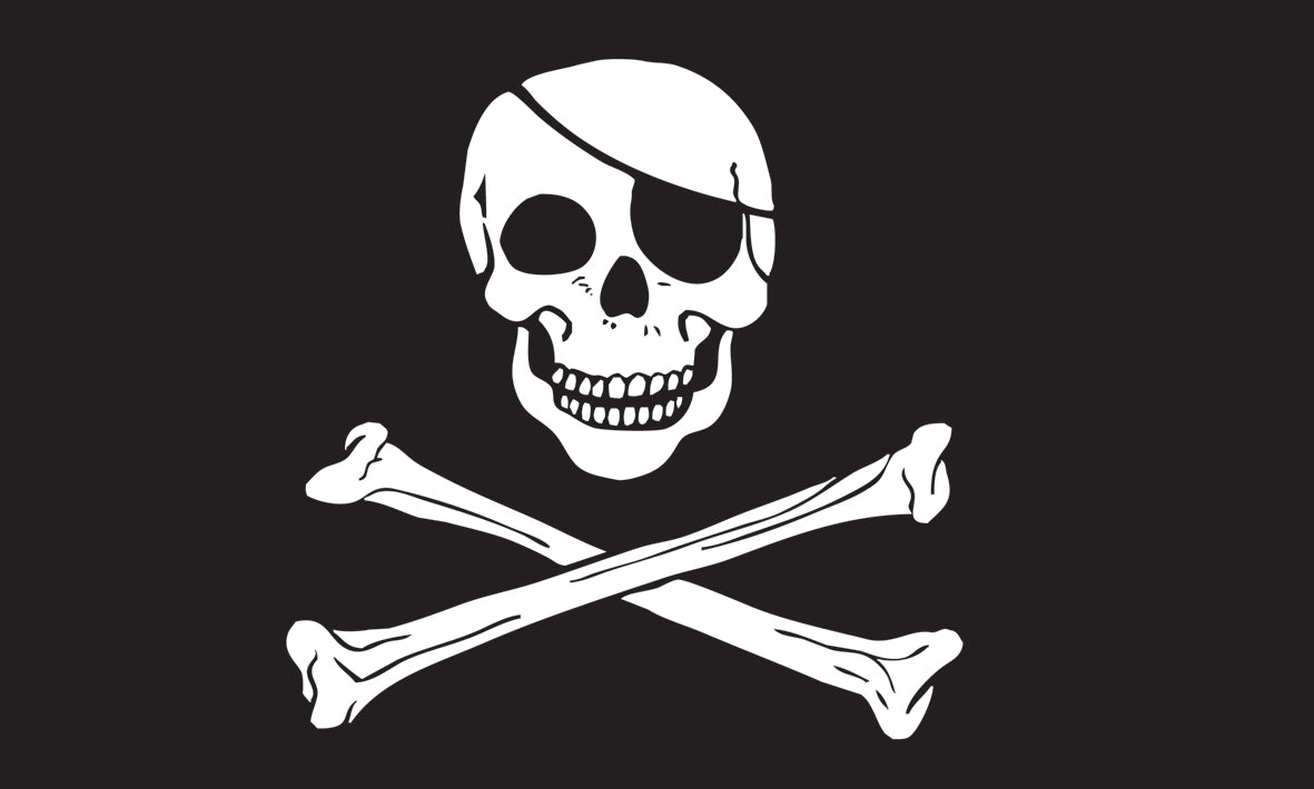 Spirit of Air Pirate Skull & Cross Bones Flag - 5ft x 3ft