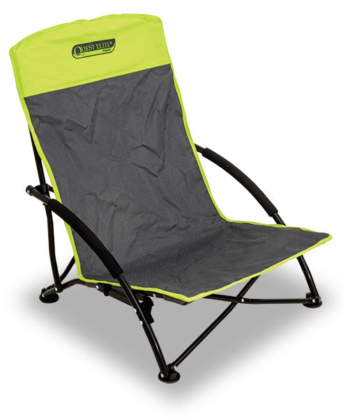 quest cornwall low beach chair black and green