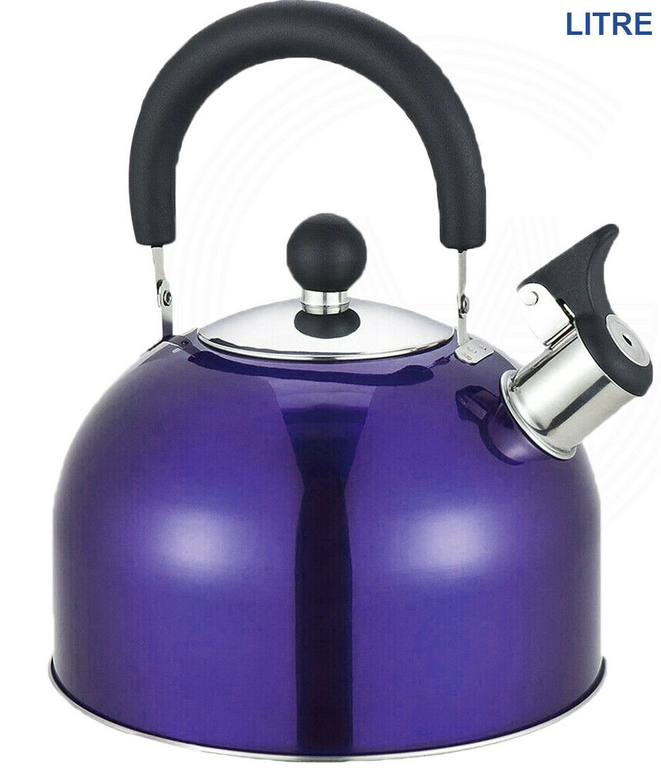 Prima 2.5 Litre Stainless Steel Whistling Kettle Purple