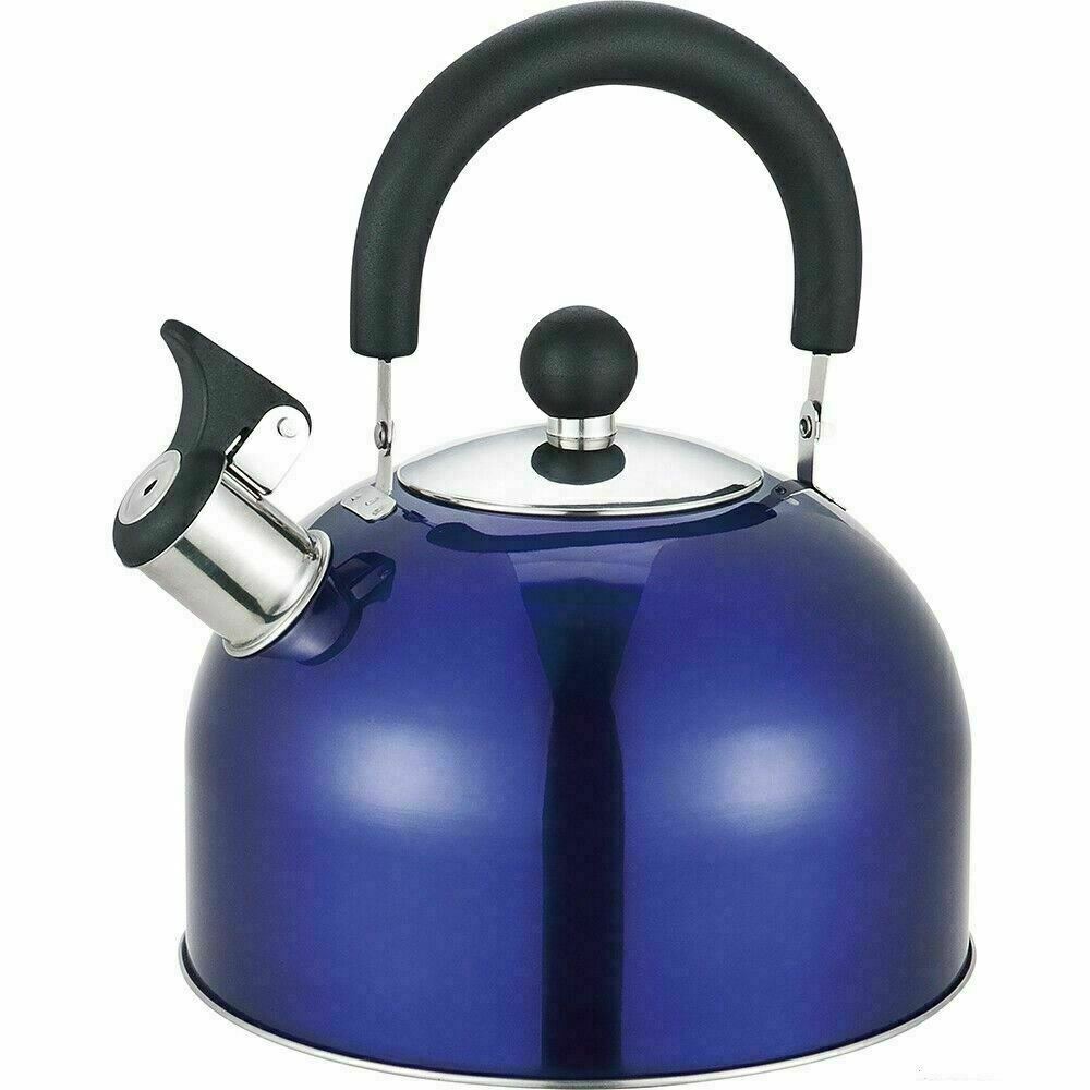 Prima 2.5 Litre Stainless Steel Whistling Kettle Blue