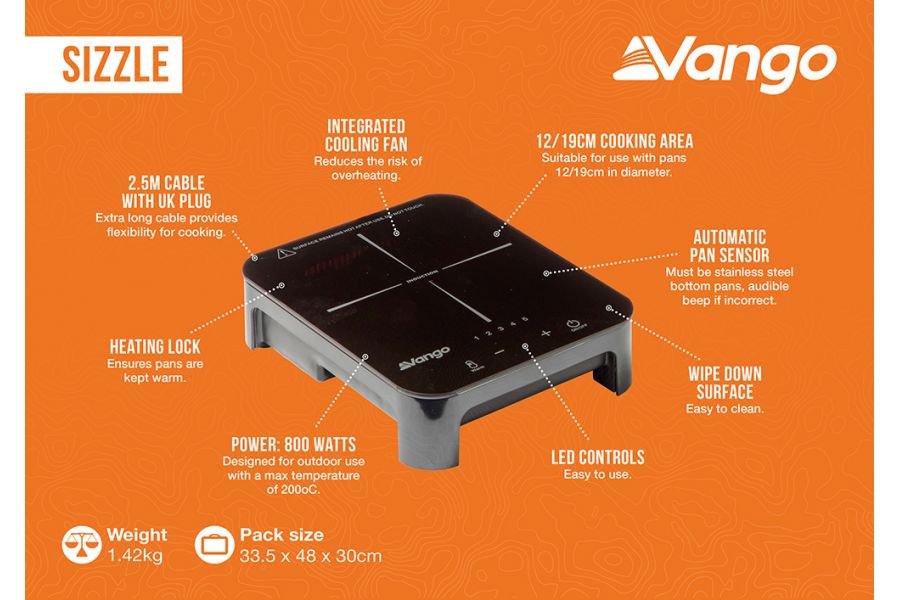Vango Sizzle Induction Hob Single