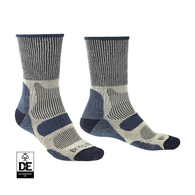 bridgedale hike lightweight cotton cool comfort walking socks indigo