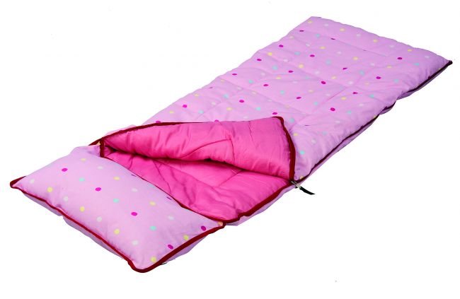 sunncamp pink dotty childs sleeping bag
