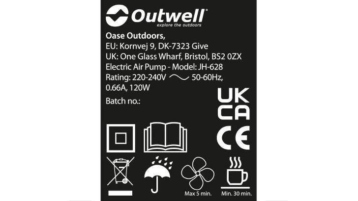 Outwell Flock Airbed Superior Double with Built In Pump