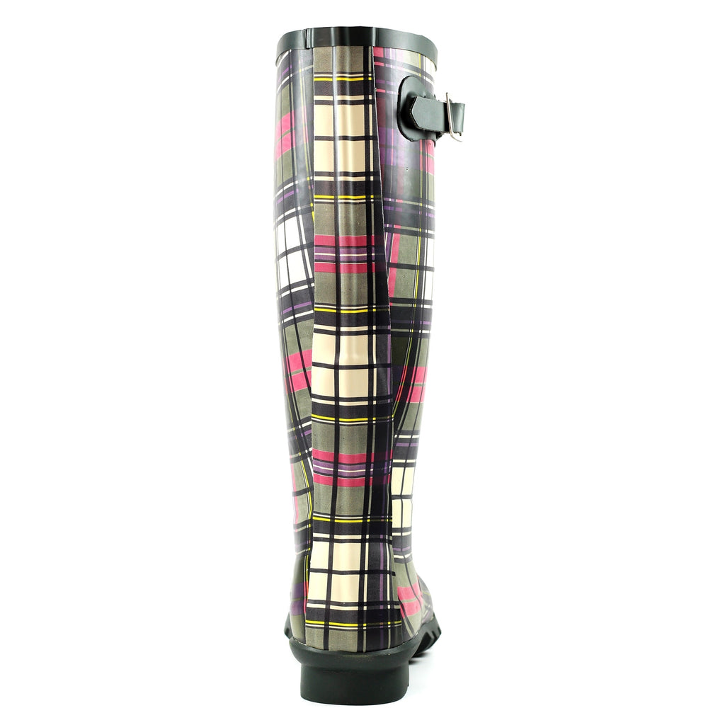 Lunar Ladies Green Tartan Wellies