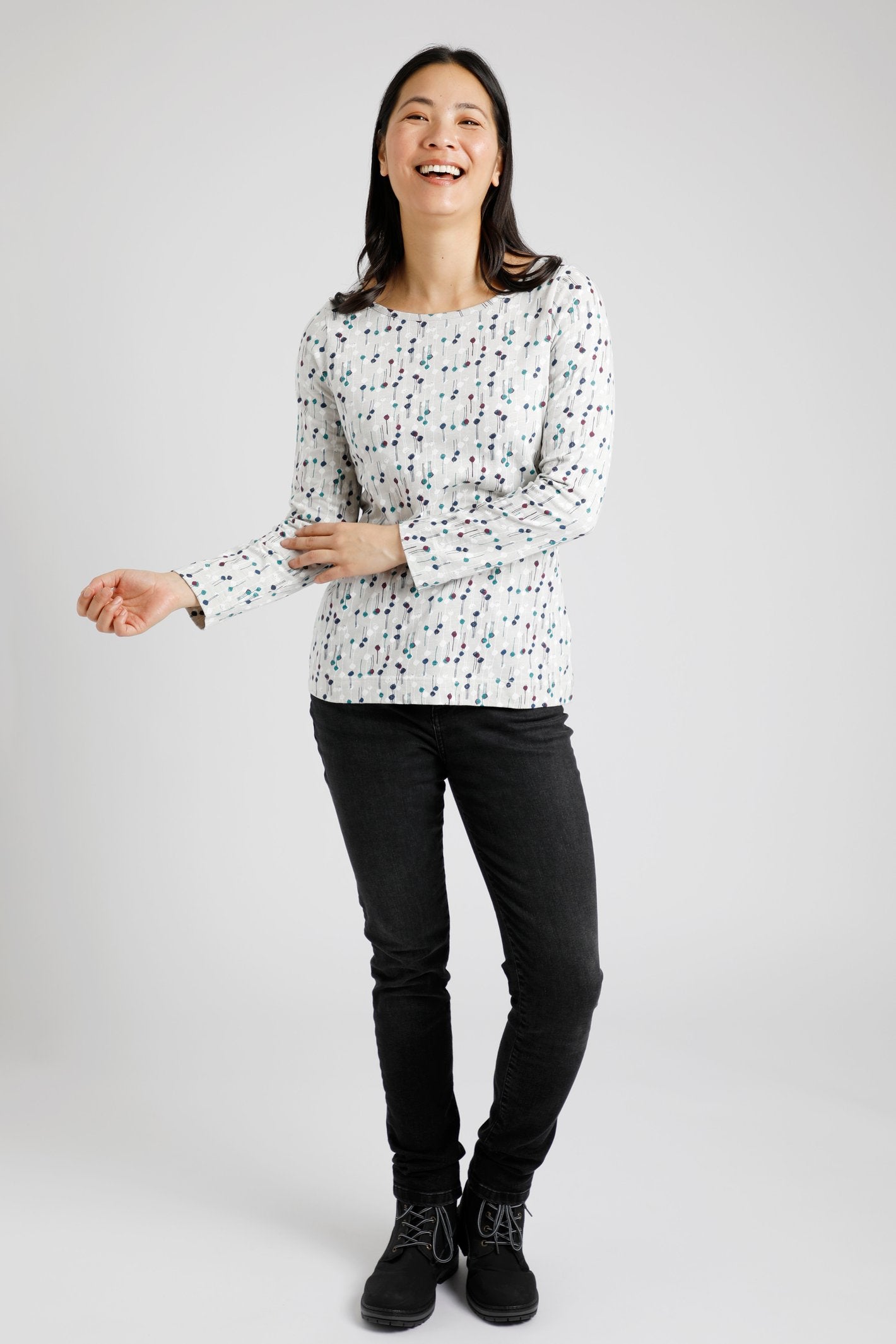 Weird Fish Tupelo Organic Printed Long Sleeved T shirt